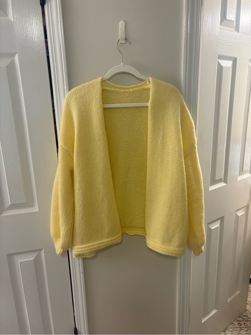 Soft Open-Front Yellow Women's Cardigan Sweater